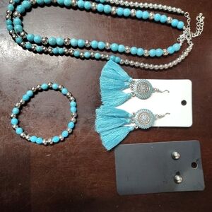 Turquoise and Silver Jewelry Set